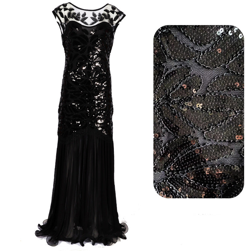Beaded Mesh Sequin Evening Dress Wedding Long Dress 9