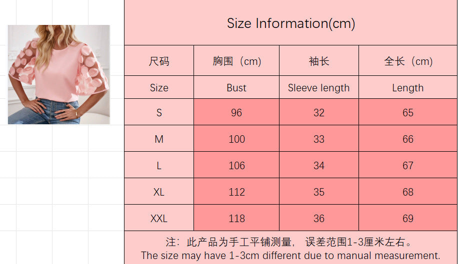 Round Neck Hollow Short Sleeve Top Casual Lace Patchwork Top 11