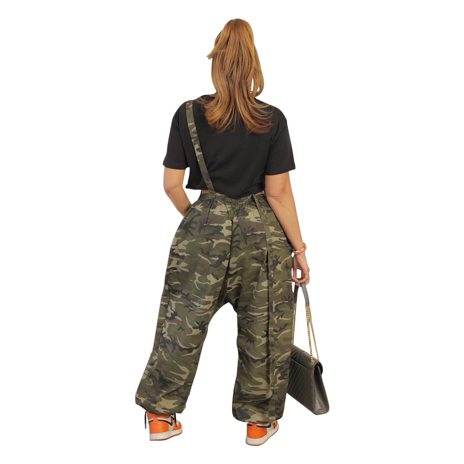 Suspenders Cargo Pants Hip Hop Loose Camouflage Plus Size Jumpsuit Fall 5