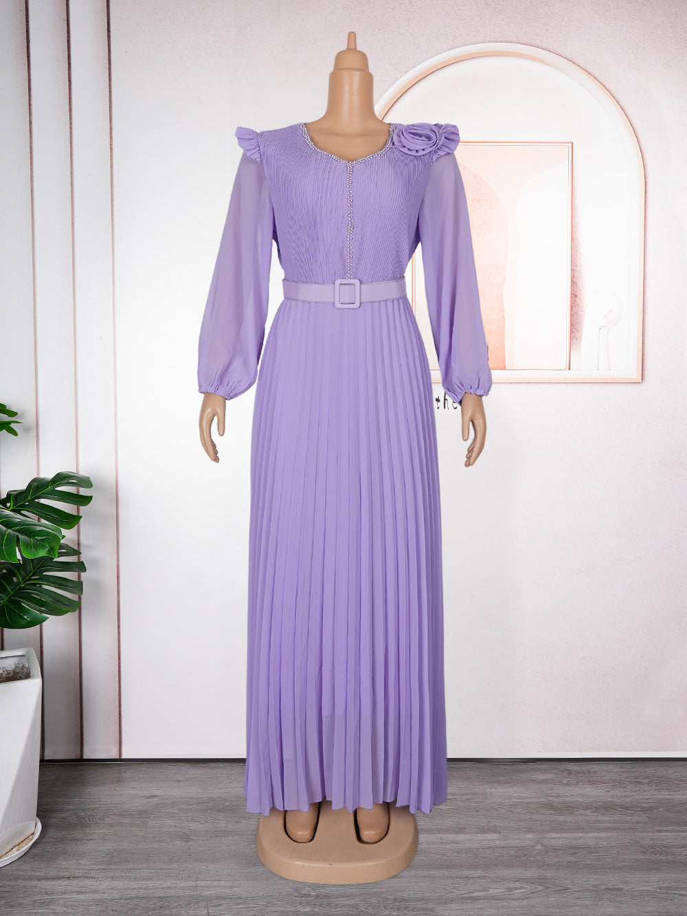 Plus Size Women Dubai Elegant Beaded African Dress 15