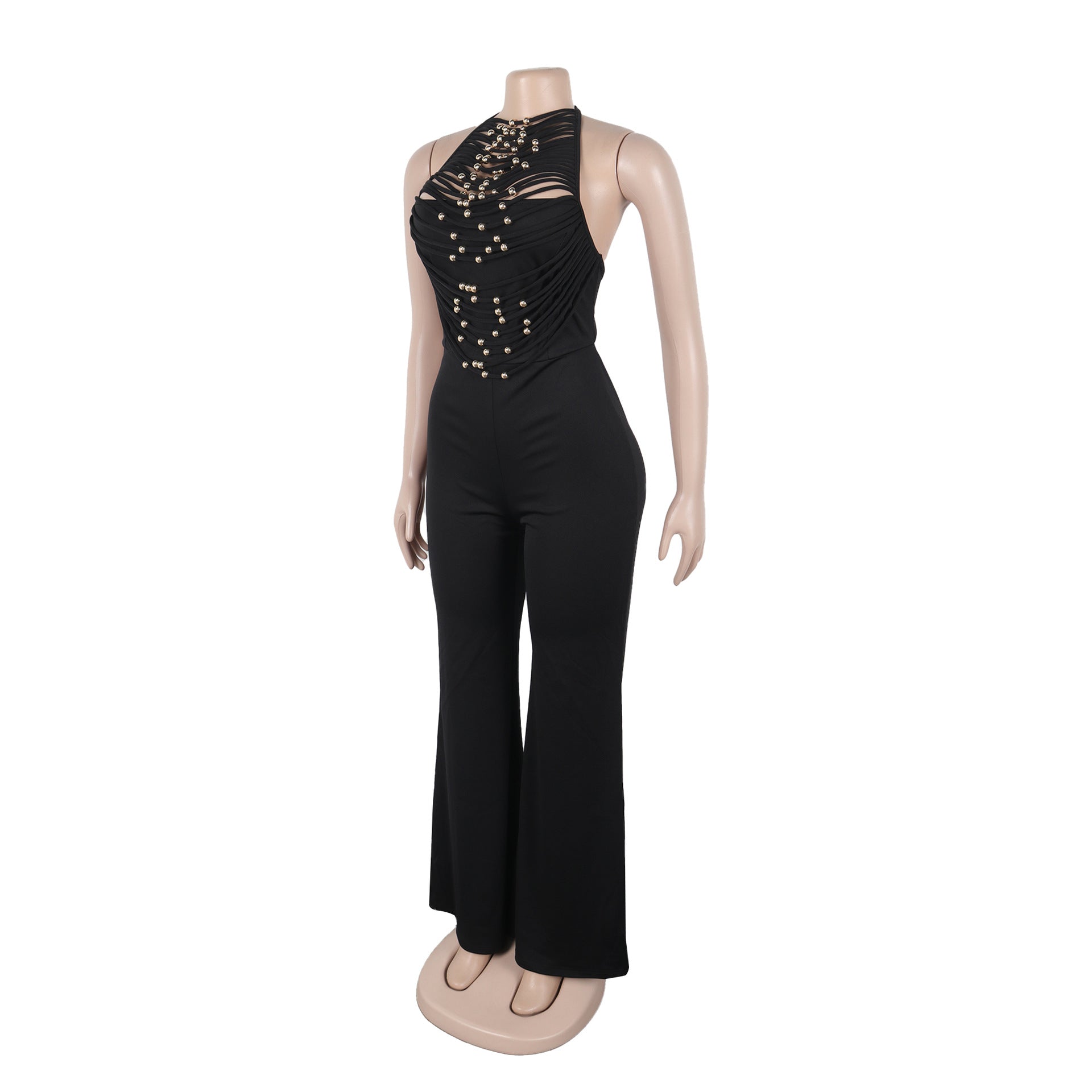 Women High Neck Sleeveless Jumpsuit 16