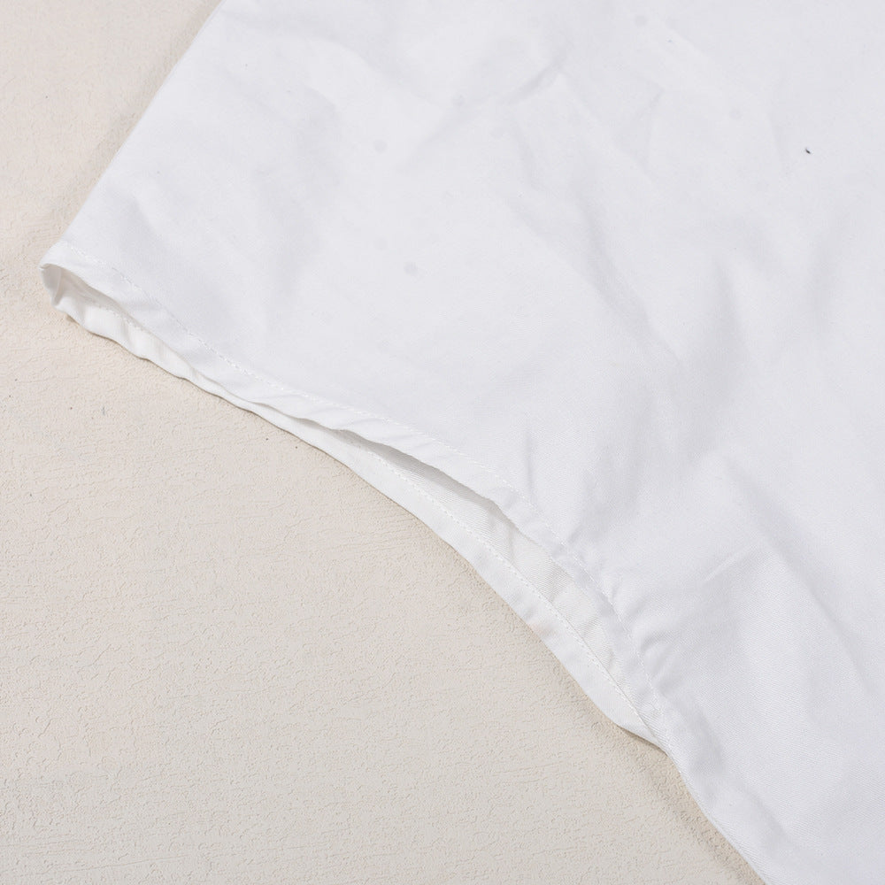 Summer Loose Zipper Printed Stand Collar Short-Sleeved Dress For Women 9