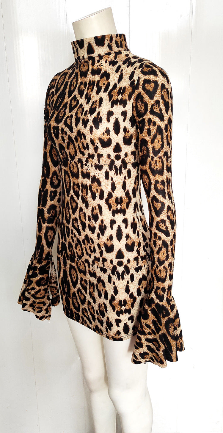 Women leopard sexy Bodycon Dress 8
