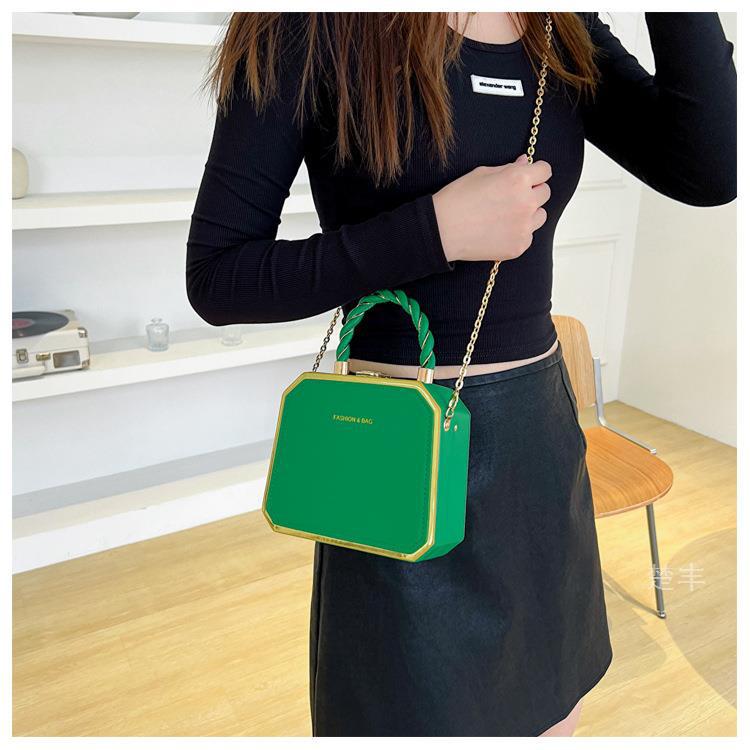 Small Bag Women's Fashion Chain Bag Hard Shell Handbag Shoulder Crossbody Box Bag 31