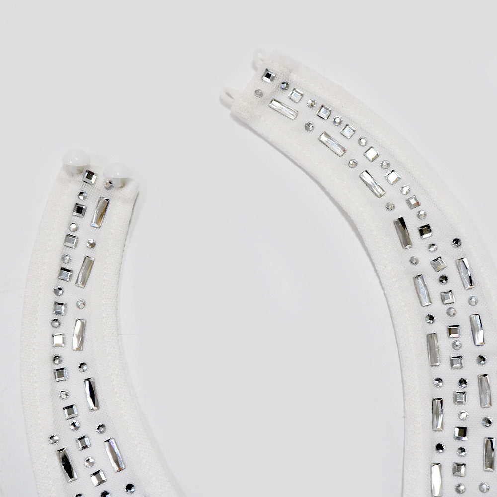 Women Sexy V-Neck Halter Neck Beaded Party Bodycon Dress 9