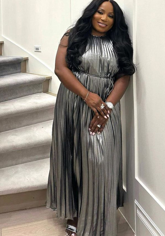 Women Sleeveless Pleated Dress