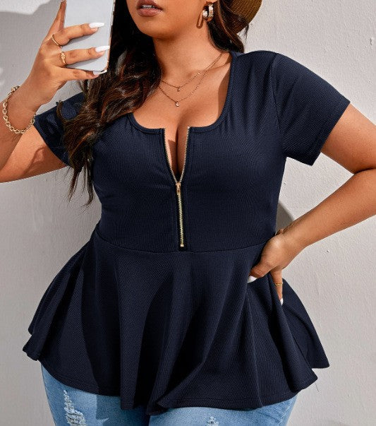 Plus Size Women's Shirts Fashionable And Sexy Slim Fit Plus Size Tops 3