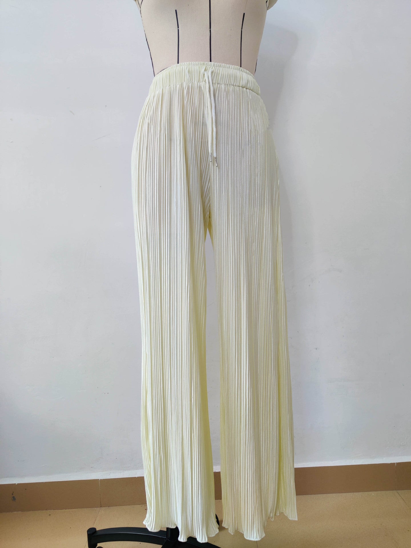 Women's Pleated Spring And Autumn Trousers Elastic Waist Loose Pants 5