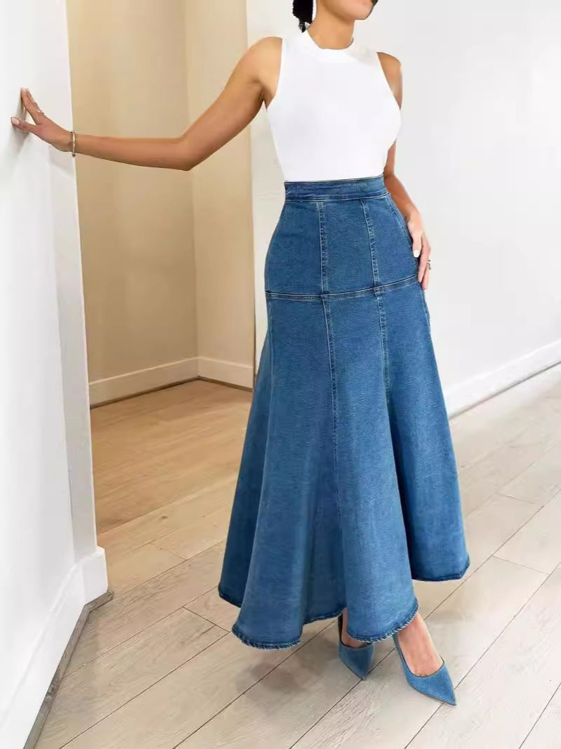 Women Denim Long Skirt 3