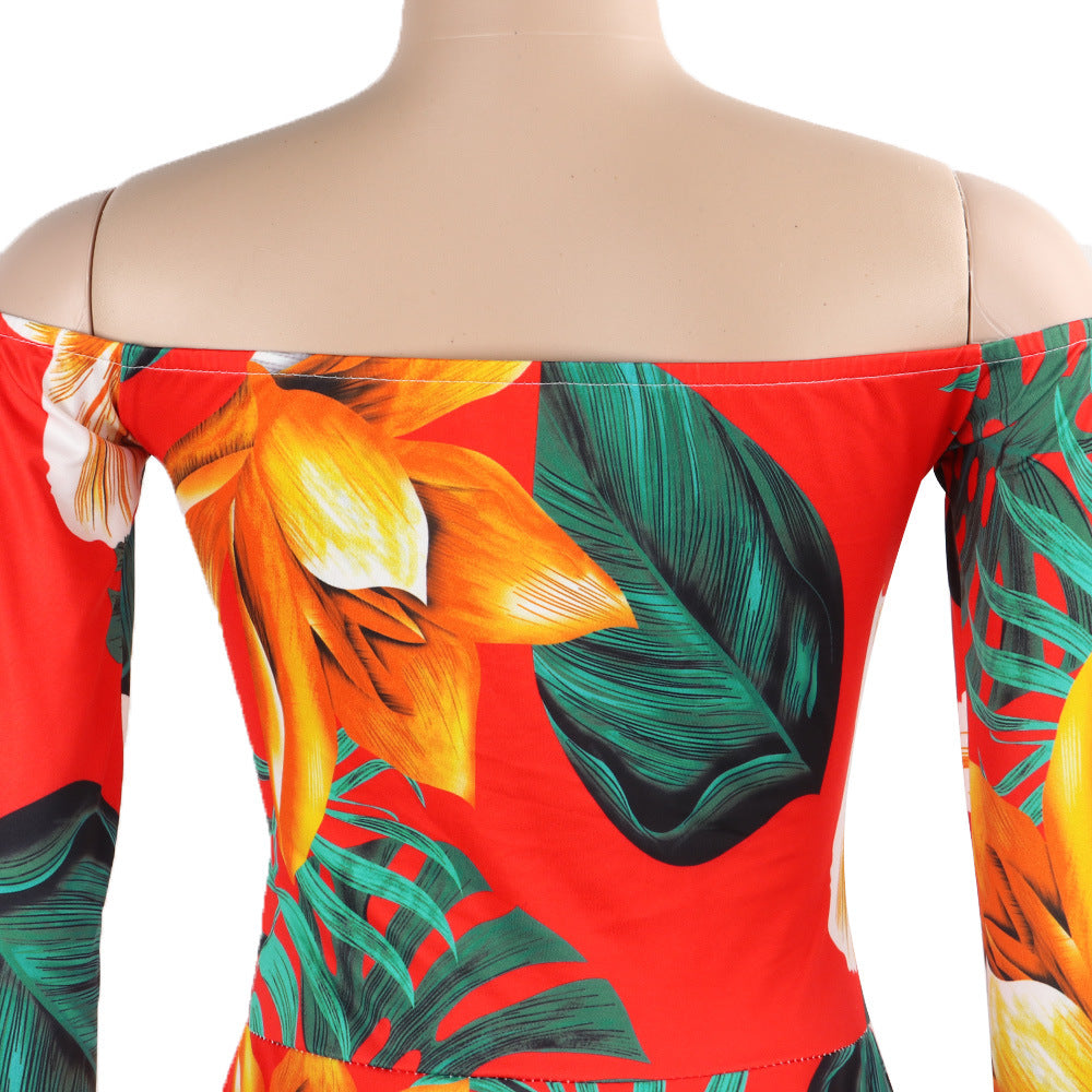 Women sexy irregular Lace-Up off-shoulder Dress 18