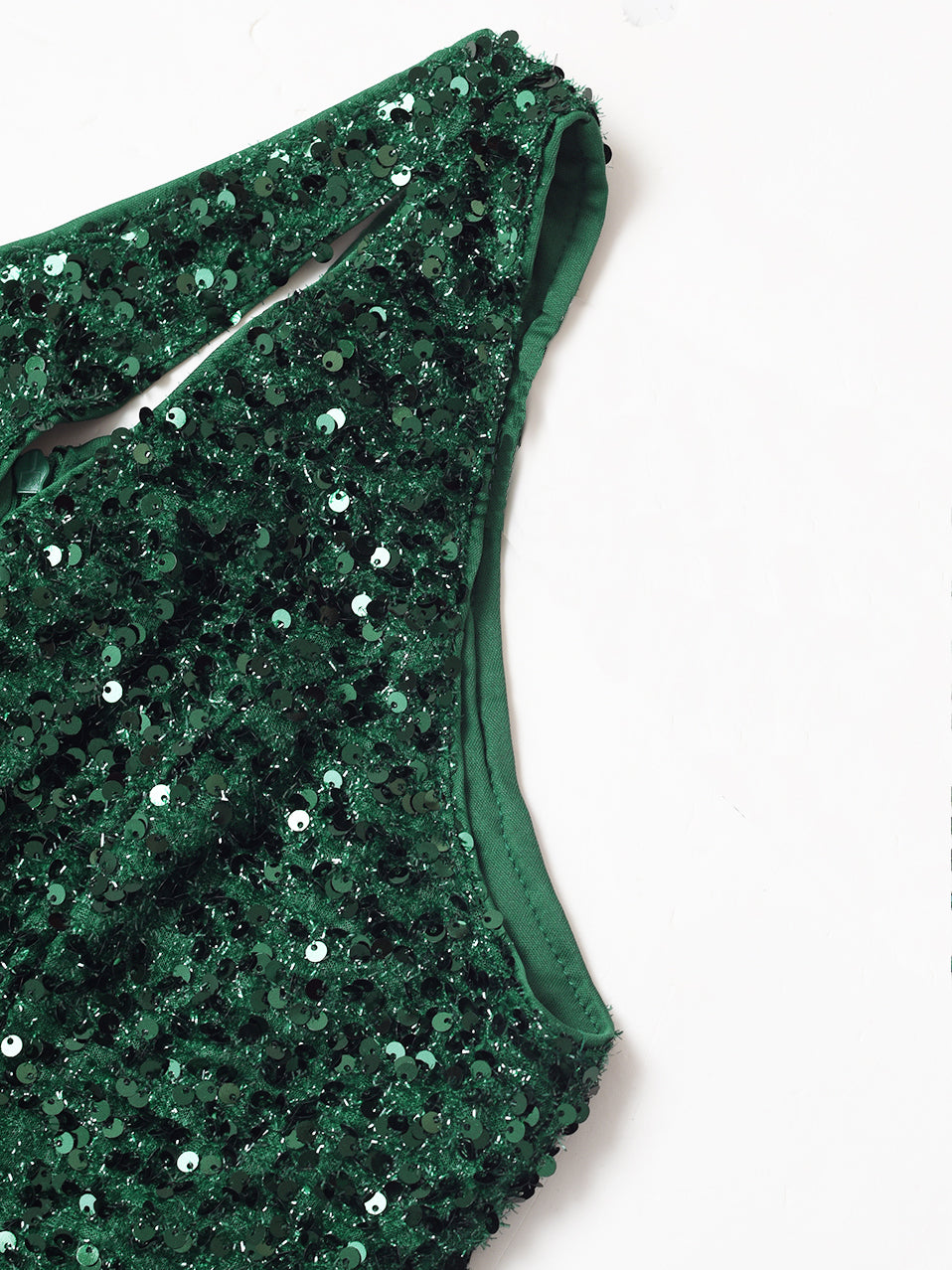 Sexy Sequin One-Shoulder Split Fishtail Evening Dress 13