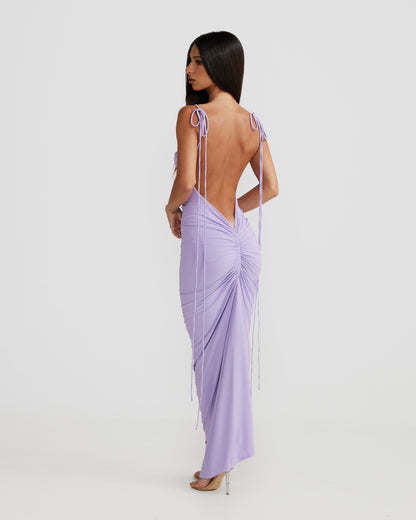 Women pleated sexy Backless Suspender Solid Maxi Bodycon Dress 10