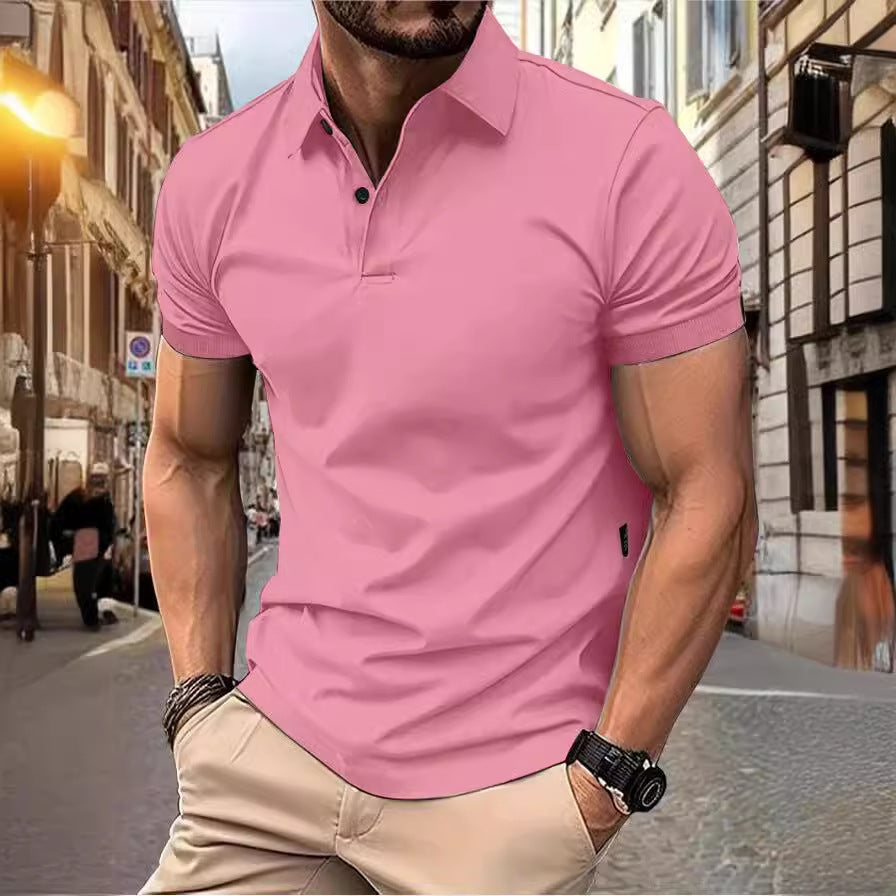 Men's summer solid short-sleeved Top