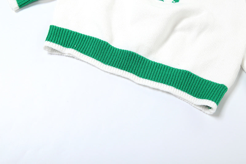 Women spring knitting Turndown Collar zipper sexy Crop Top and Bodycon Skirt two-piece set 12