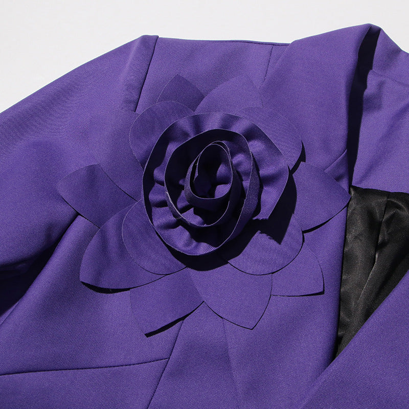 Women flower decoration elegant slit Blazer 17