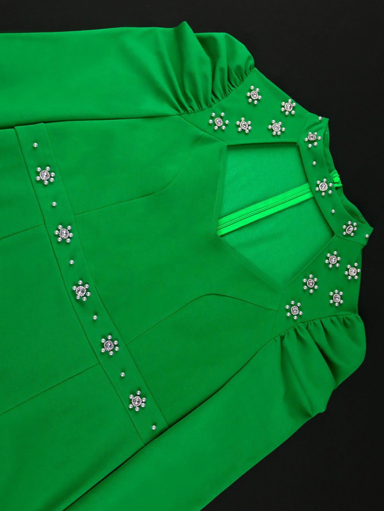 Plus Size Women Hollow Collar Beaded Party Formal Party Dresses 7