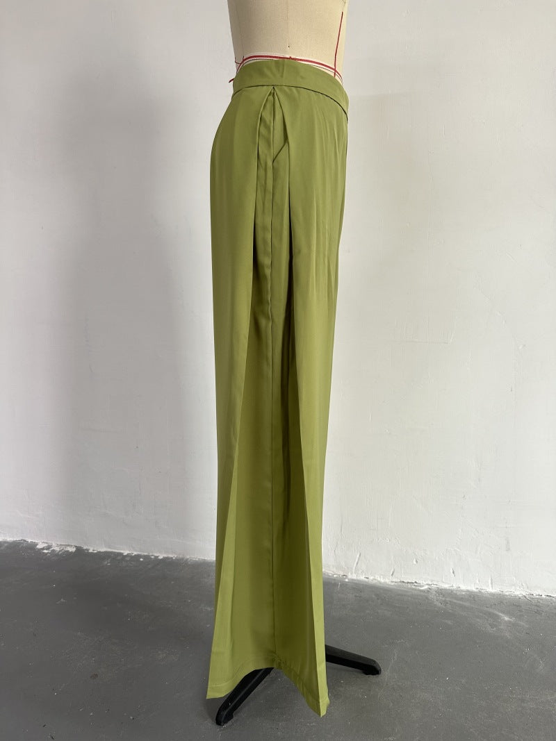 Women Autumn Printed Balloon Sleeve Shirt and Wide-leg Pants Casual Two-piece Set 18