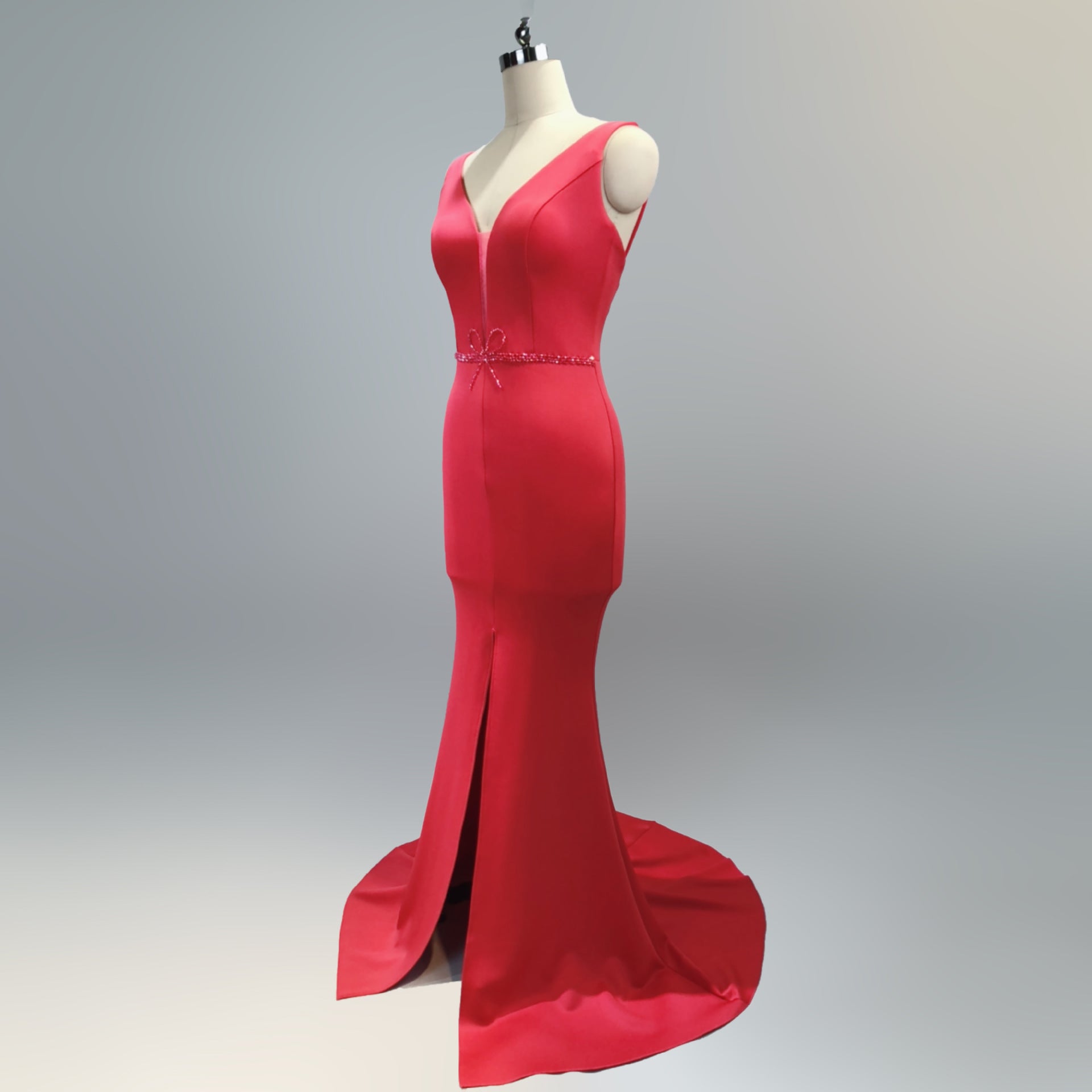 Ladies Summer Sexy V Neck Mermaid Evening Dress 26