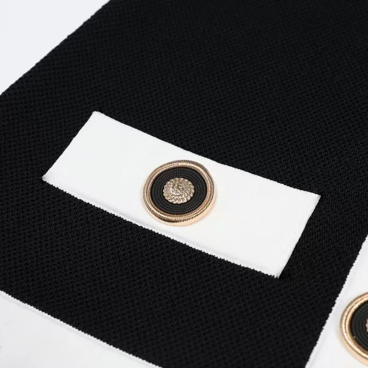 Women elegant button-down colorblock sleeveless single-breasted knitting dress 24