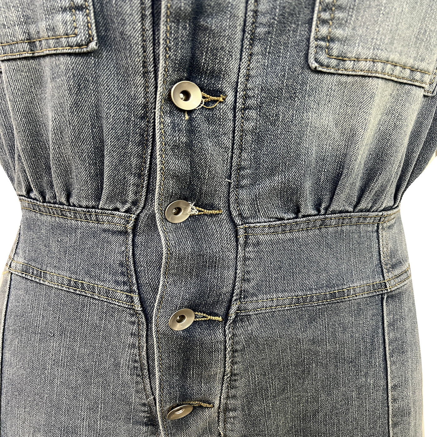 Women's Casual Sleeveless Denim Wide Leg Jumpsuit 8