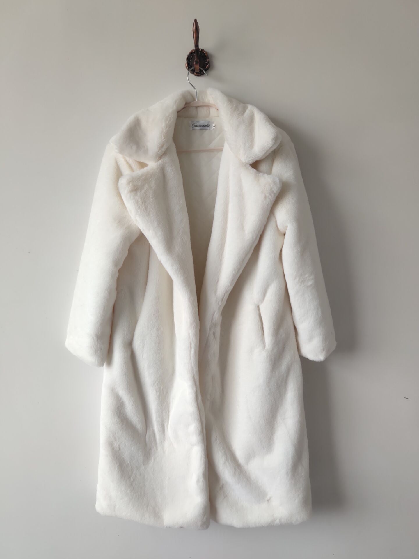Winter Fashion Solid Fur Long Coat Women Cotton Pad Warm Fur Coat 3