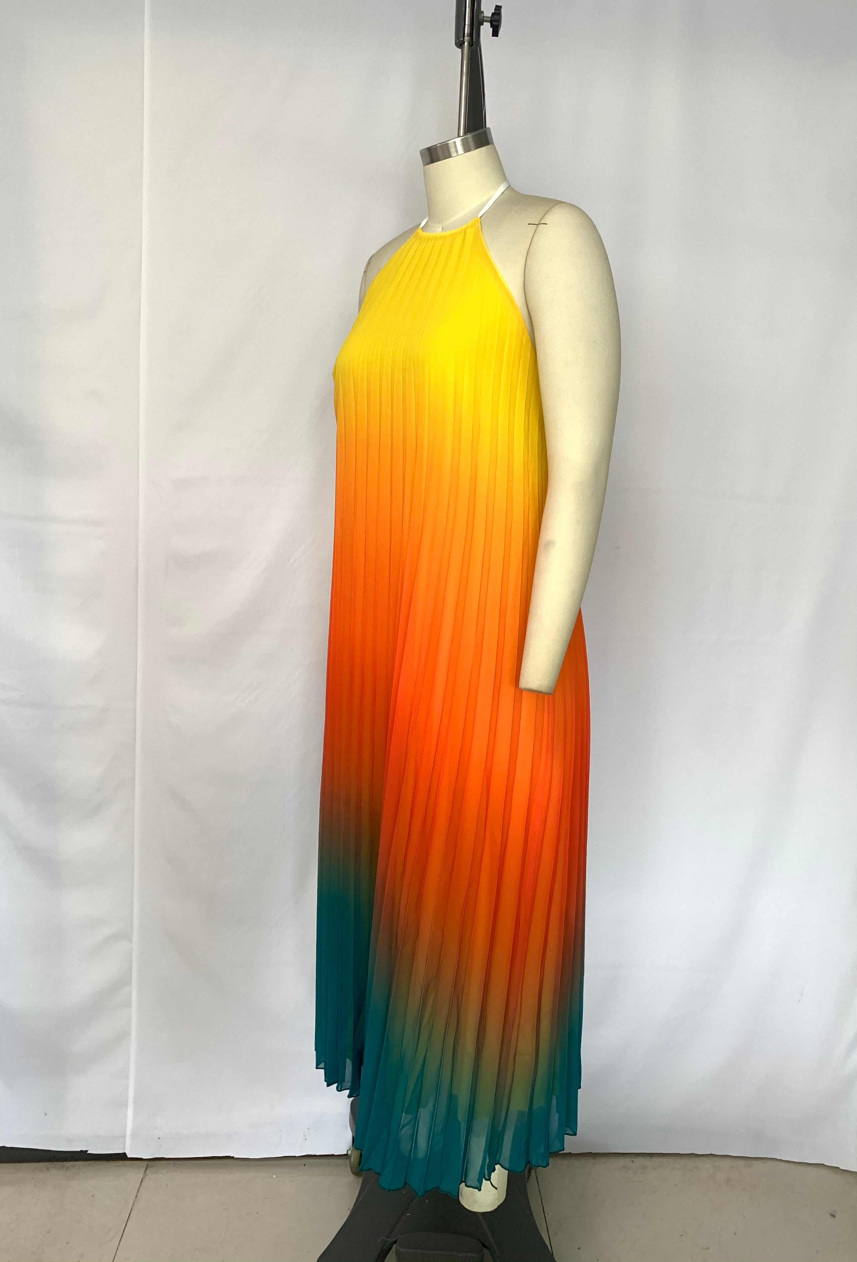 Women's Summer Chic Positioning Print Loose Lace-Up Drop-Shoulder Swing Dress 8