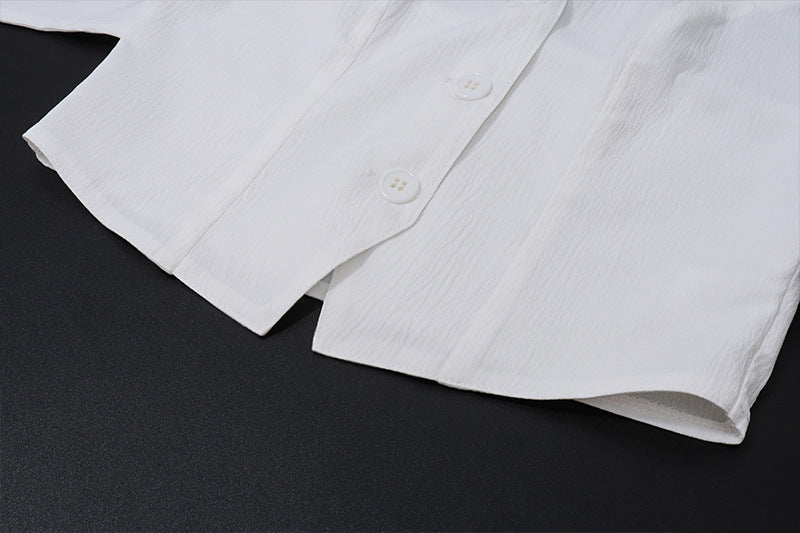 Women sexy V-neck Halter Neck Top and slit skirt two-piece set 12