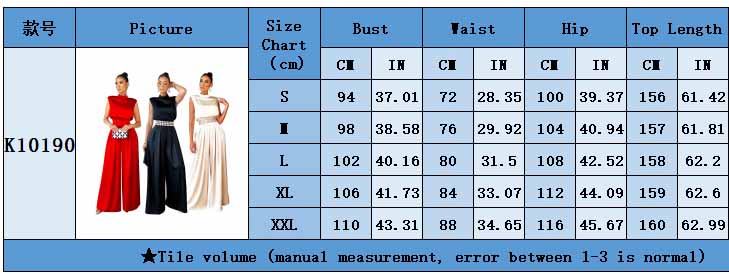 Women's Fashion Wide Leg Pants Solid Color Turtleneck Sleeveless Slim Waist Jumpsuit 17