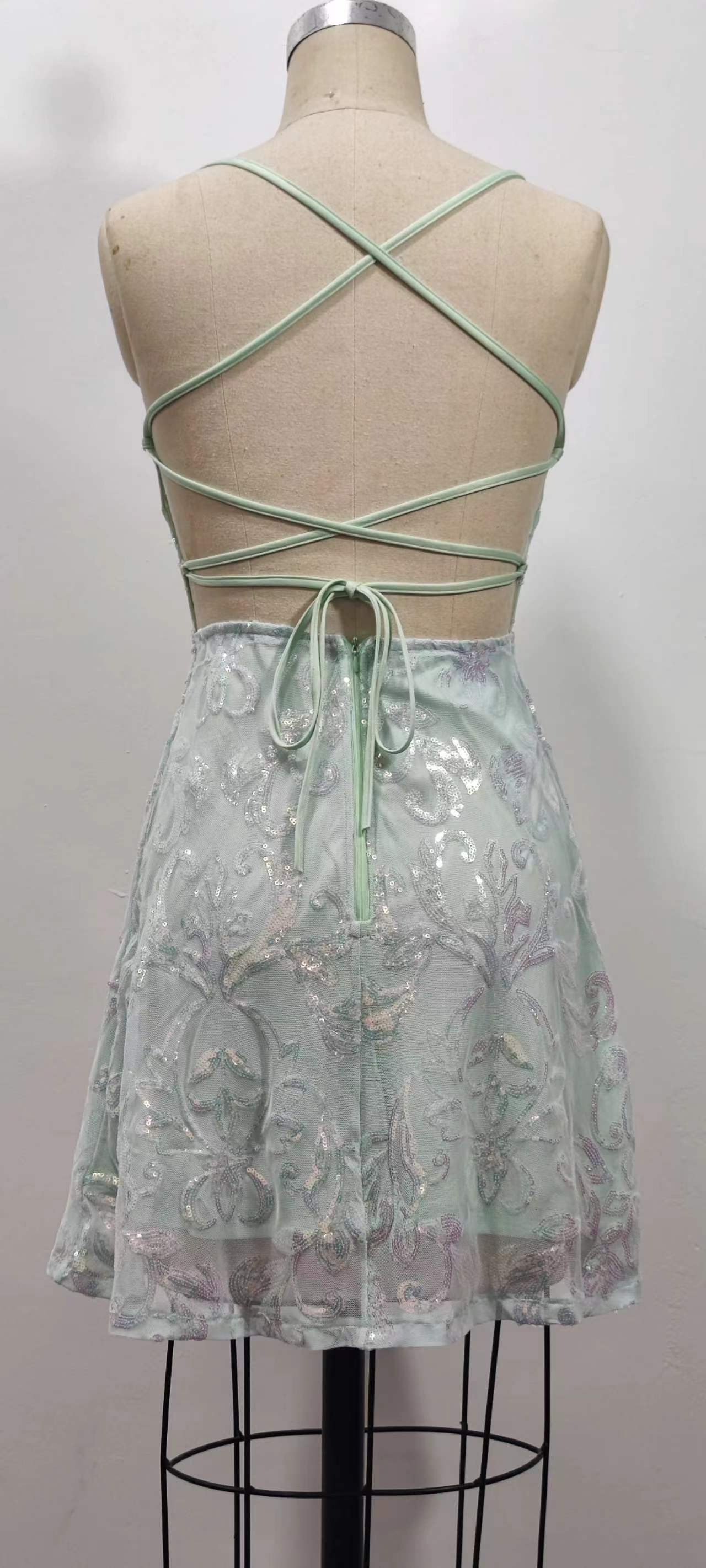 Women Sexy Sequin Summer Party Dress 12