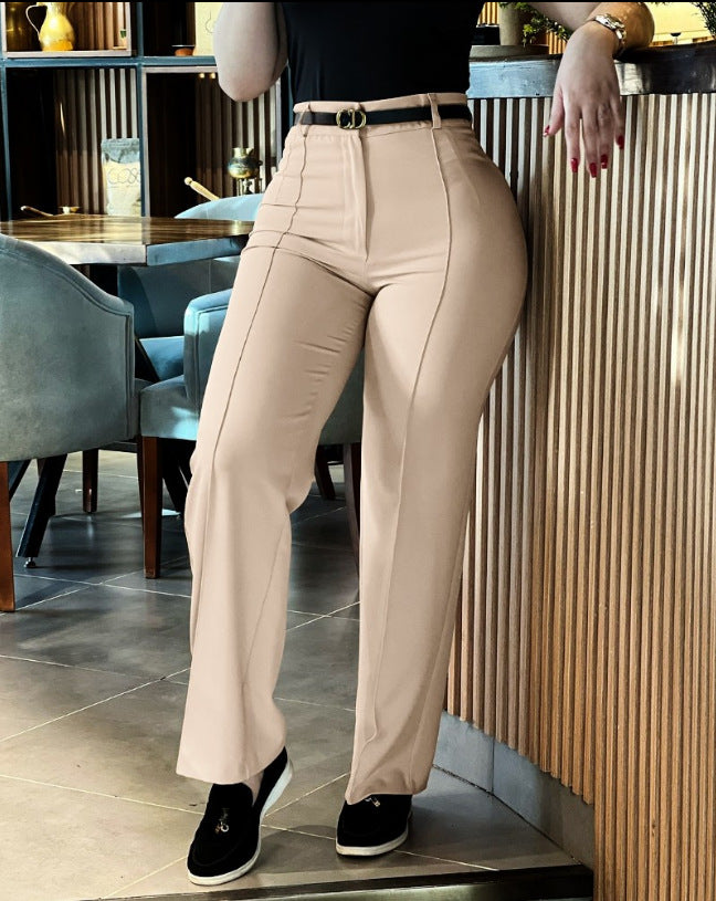 Autumn Women's Clothing Solid Color High Waist Casual Pants 3