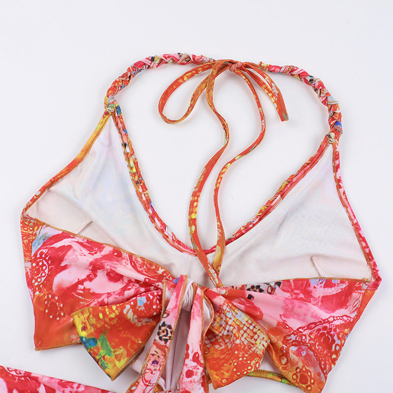 Women summer sexy printed hollow Halter Neck Bodycon dress 17