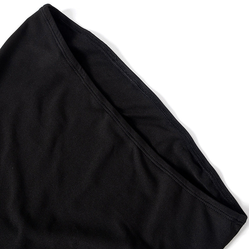 Women's Summer Fashion Contrast Color Strapless Long Dress 14