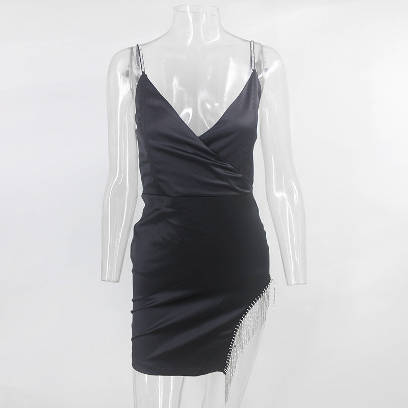 Summer Sexy Strap V-Neck Fringed Nightclub Party Dress 17