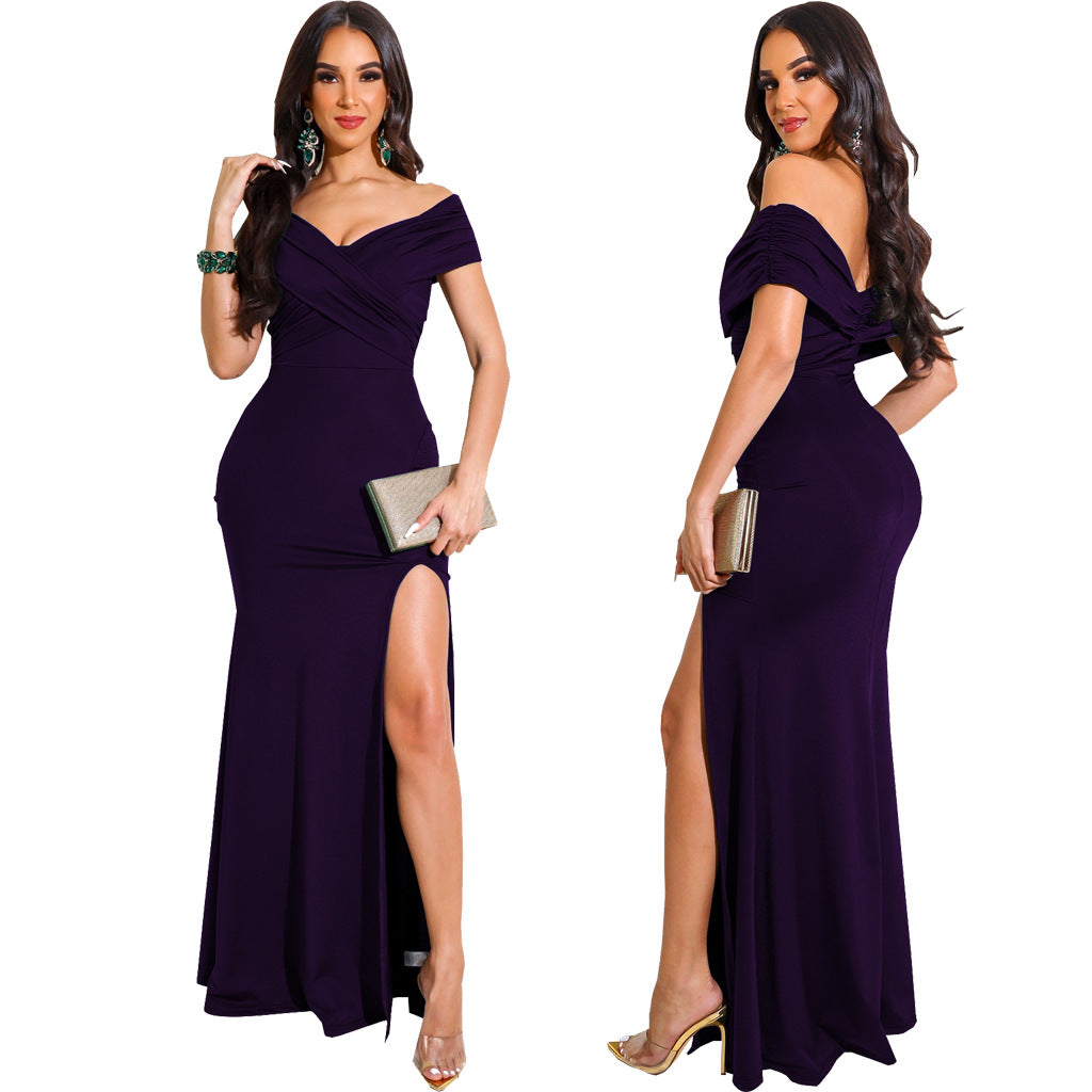 Women Sexy V-Neck Sleeveless Slit Long Dress 7