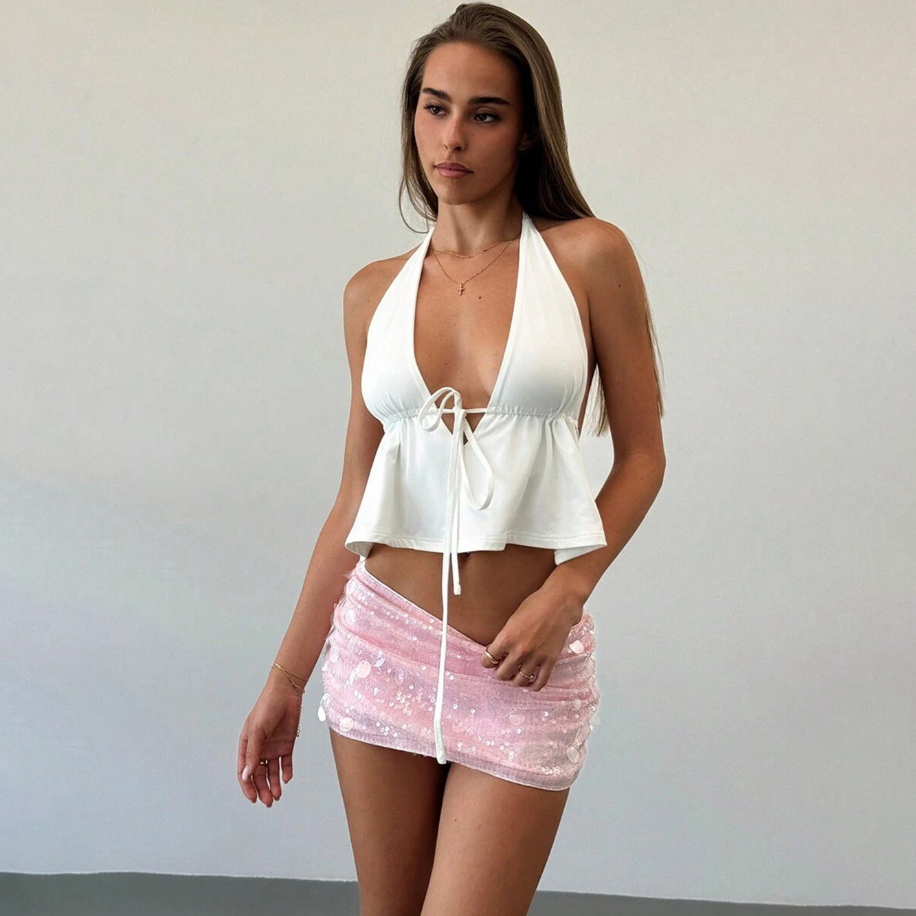 Women Summer Sexy Bodycon Sequined Beach Holidays Skirt 5