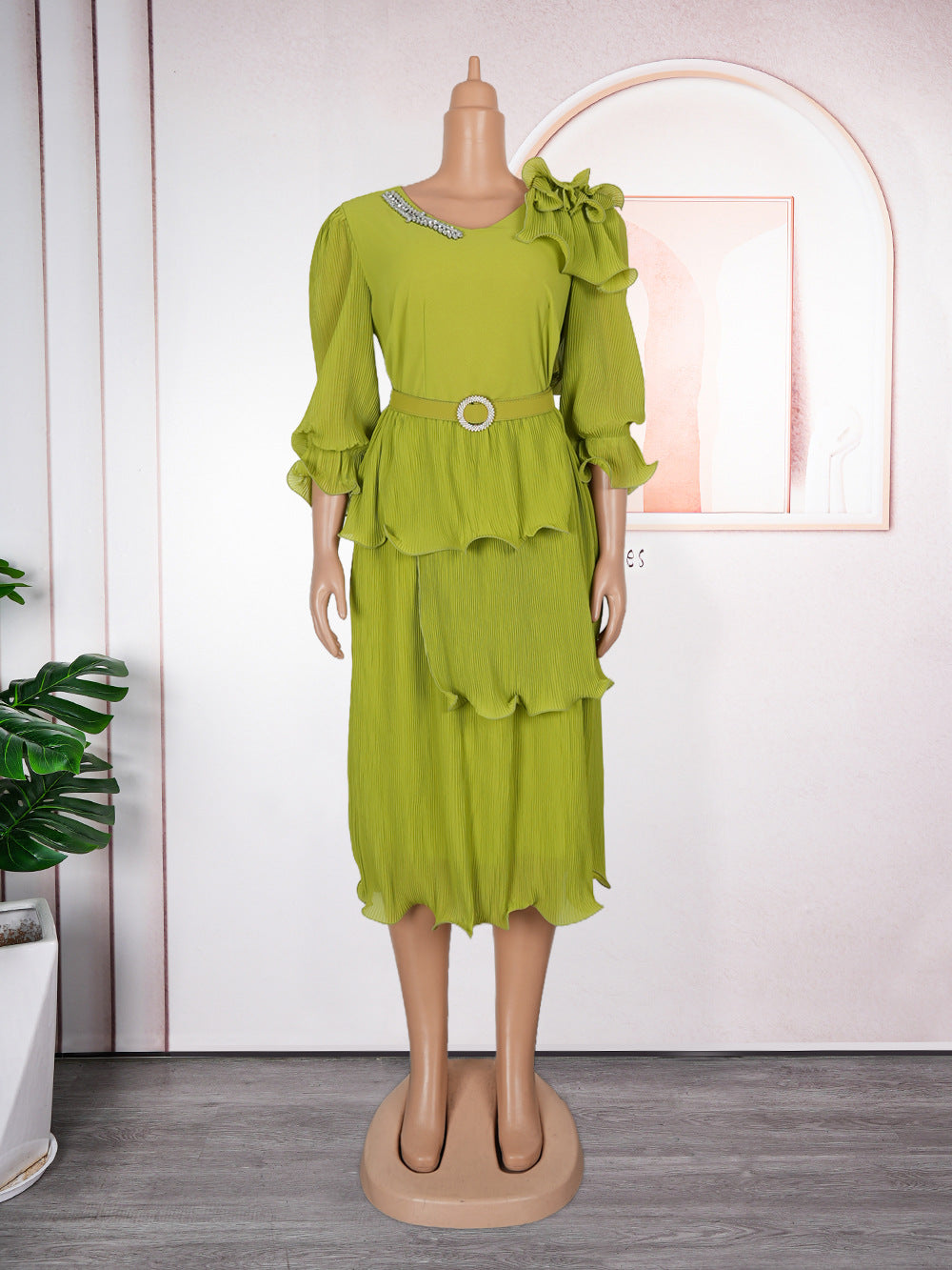 Elegant Formal Party Pleated Dress 10