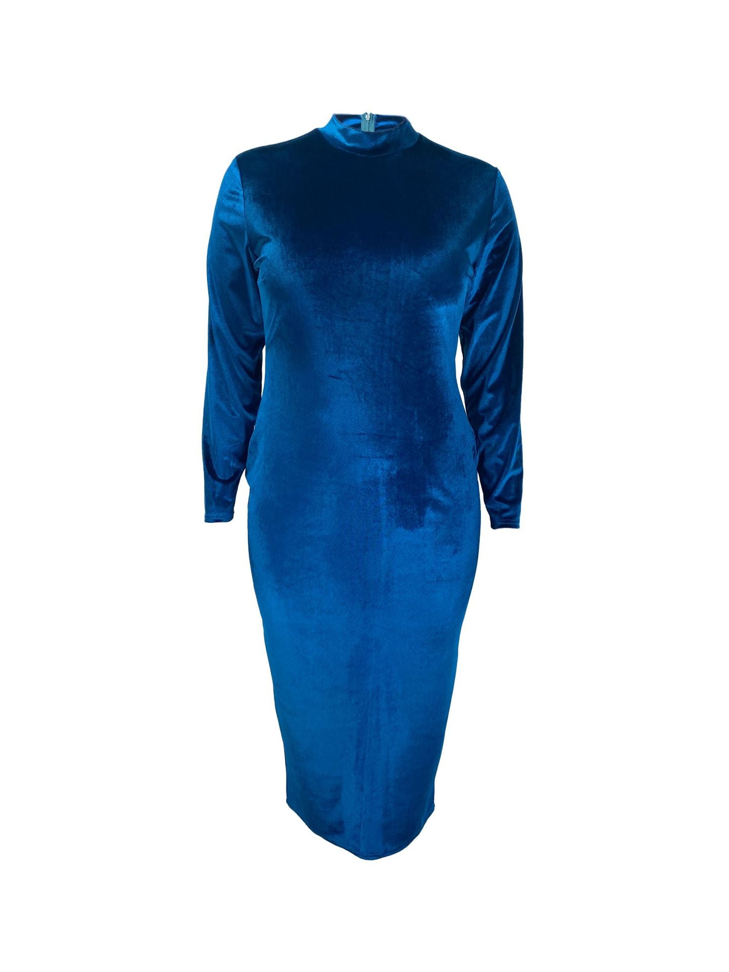 Women's elegant Trendy fashionable slit long sleeves Plus Size dress 5