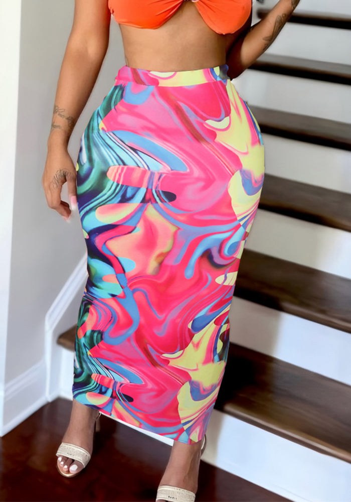 Fashionable Sexy Slim Printed Skirt