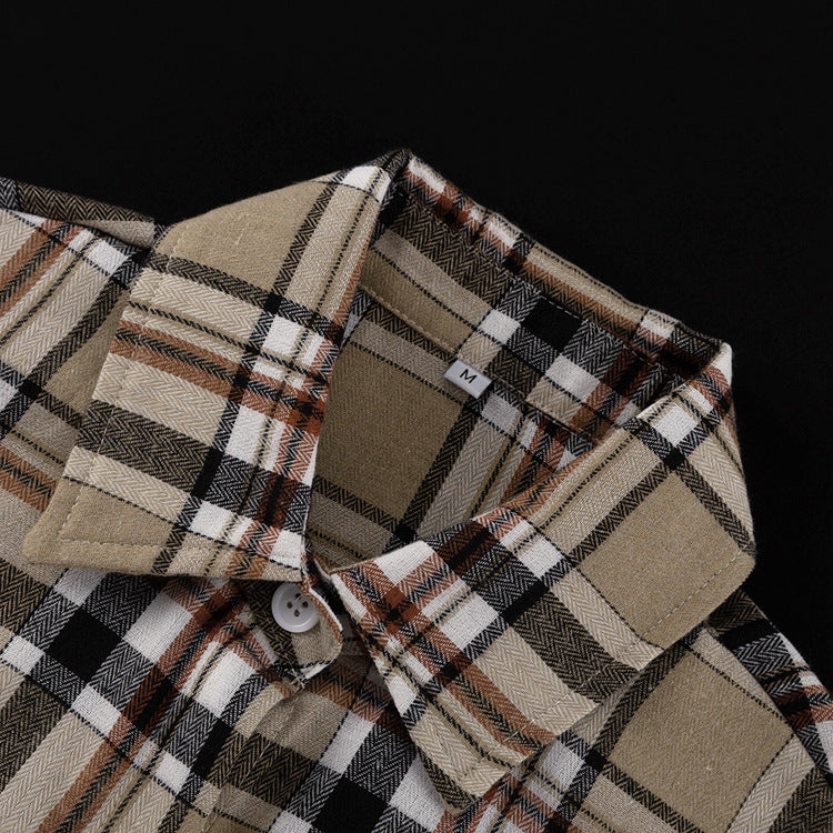 Women American long-sleeved plaid shirt irregular skirt two-piece set 10