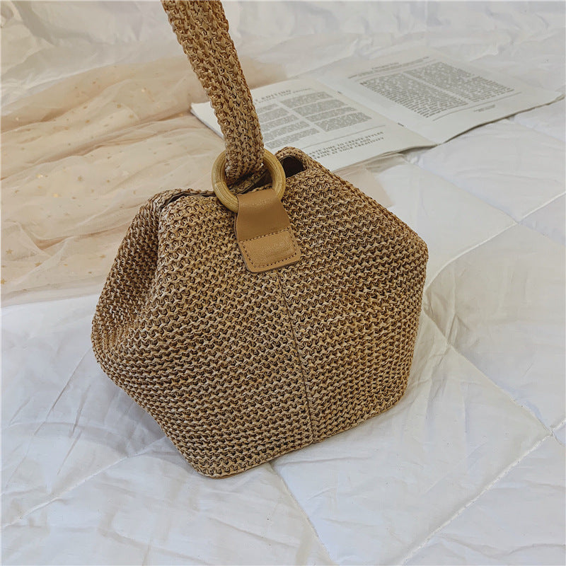 Women straw handbag Beach bag ethnic style woven bag 10