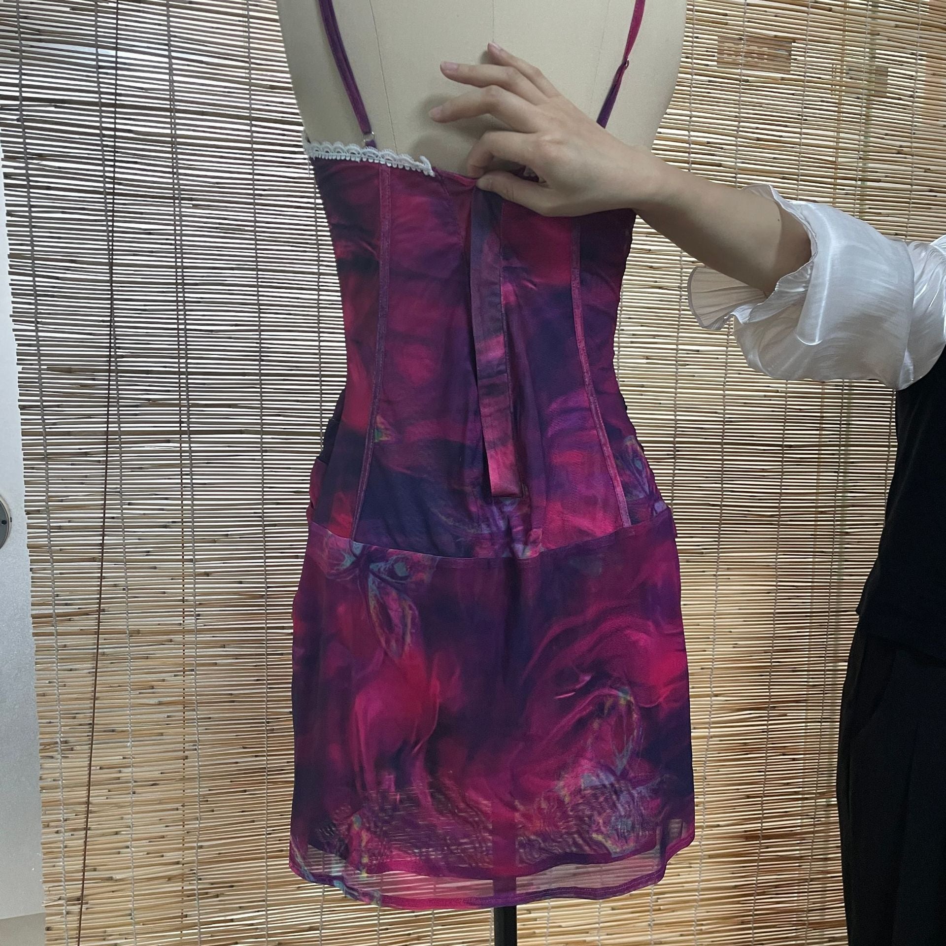 Women's Strap Lace Slit Dress 4