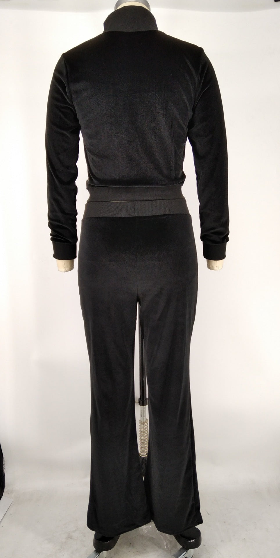 Women's Autumn Winter Velvet Zipper Pocket Two Piece Tracksuit 13