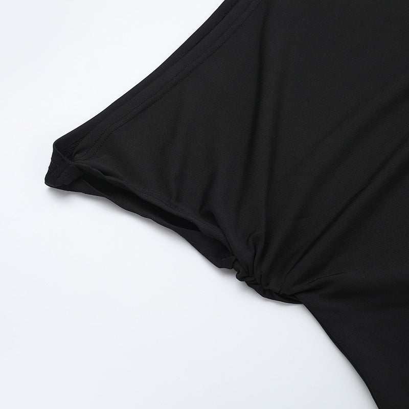 Chic Off-Shoulder Slit Dress Spring Slim Long Dress for Women 14