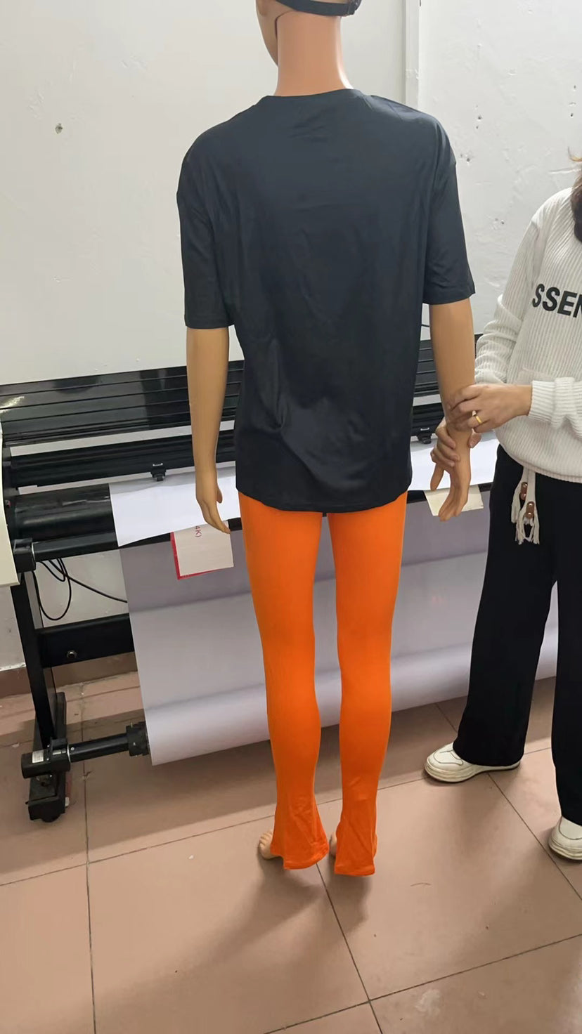 Women's Printed Short Sleeve Round Neck Two Piece Pants Set 4