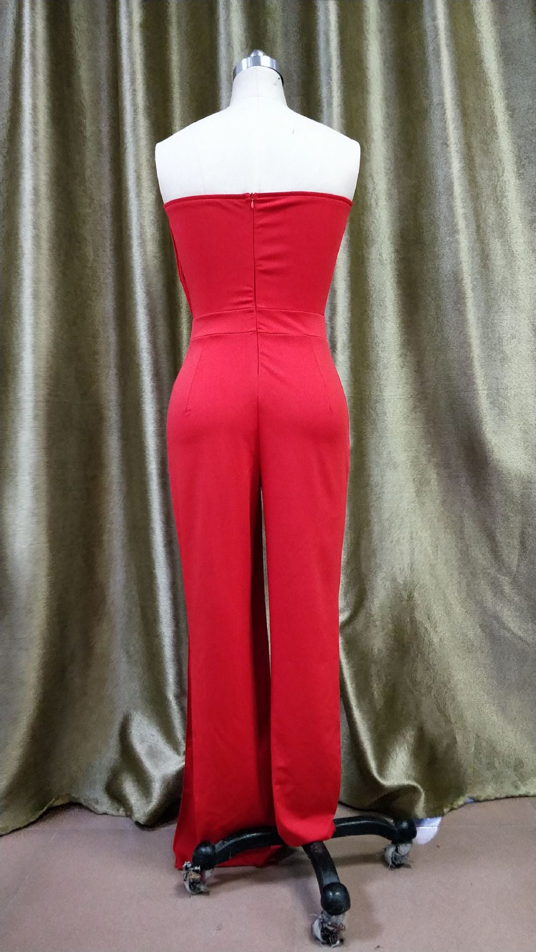Women 's Solid Color Strapless Formal Party Elegant Jumpsuit 15