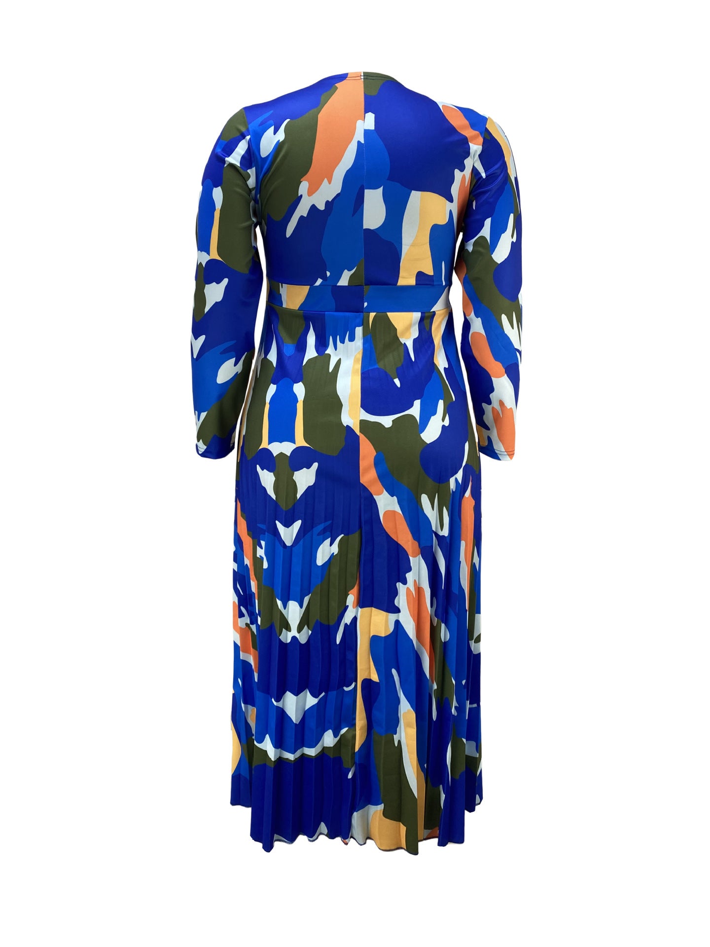 Plus Size Women Printed Long Sleeve Dress