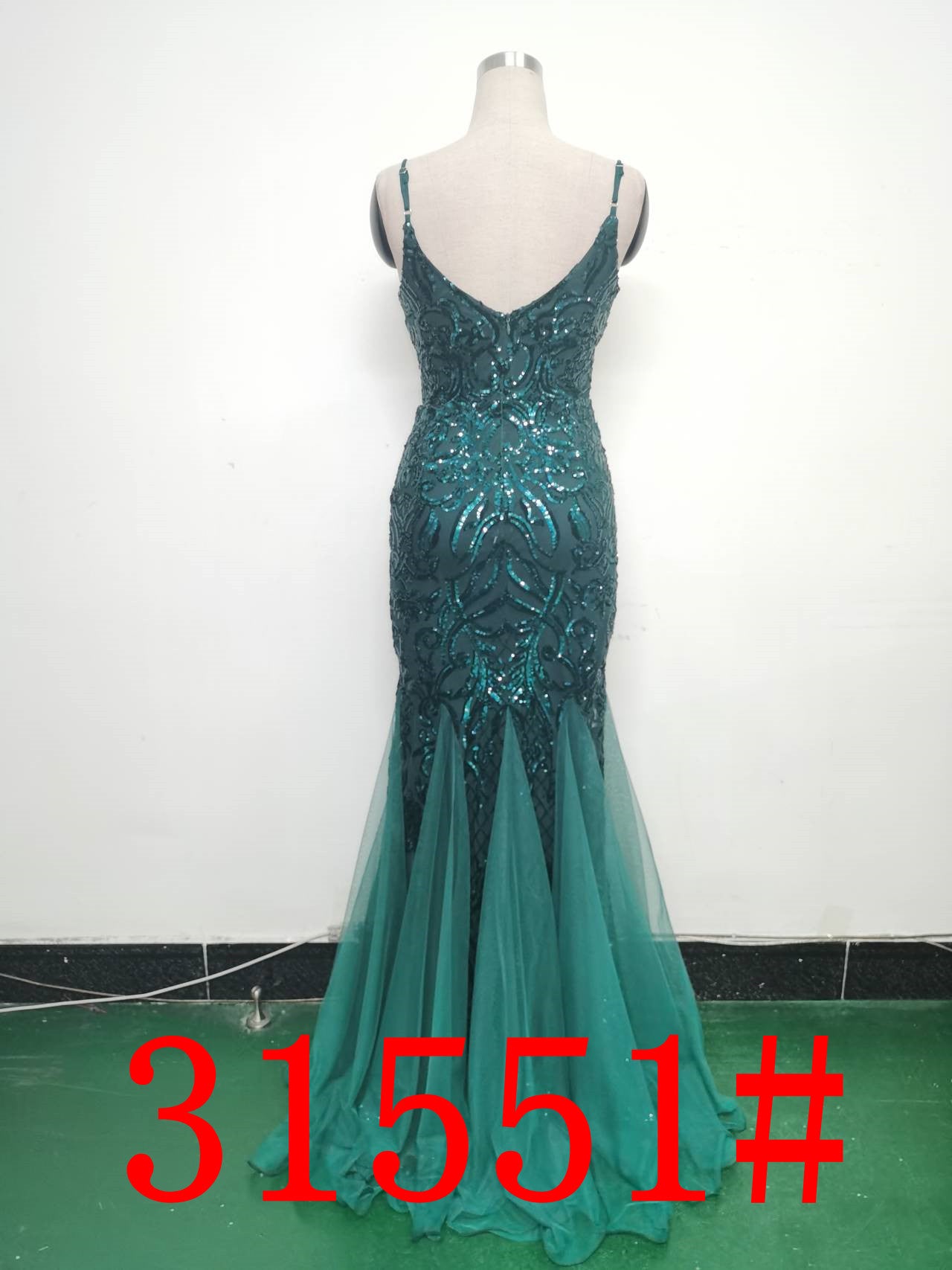 Floral Sequin Mesh Evening Dress 26