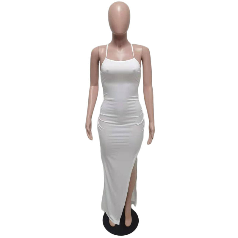 Women's Clothing Spring Summer Fashion Sexy Sling Pure Color Dress 28