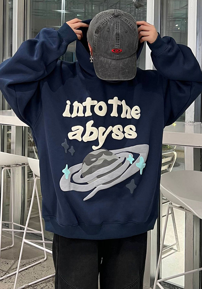 Autumn American Street Casual Letter Print Loose Hooded Hoodies