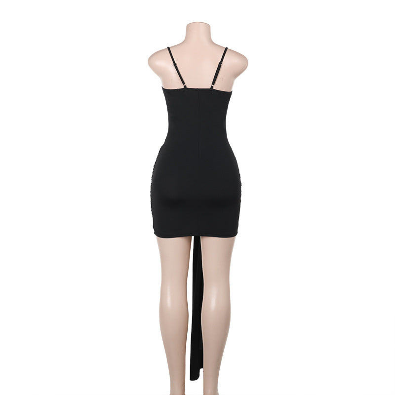 strap Hollow Sexy Women Black Short Bodycon Dress 9
